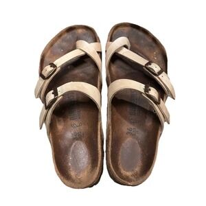Birkenstock Mayari Metallic Cream Sandals EU 36 US 5.5